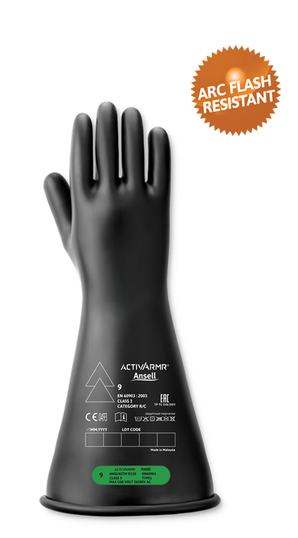 High Voltage Electrical Insulating Glove (Class 3) Black