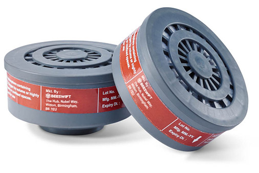 Beeswift Respirator A1 Filters (Pair) Grey