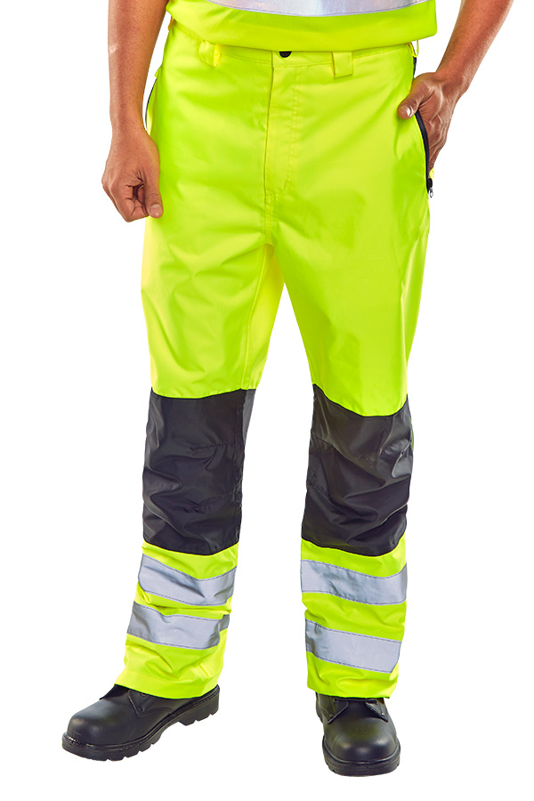 Beeswift Two-Tone Hi-Vis Waterproof Trousers Saturn Yellow Beeswift Two-Tone Hi-Vis Waterproof Trousers Saturn Yellow