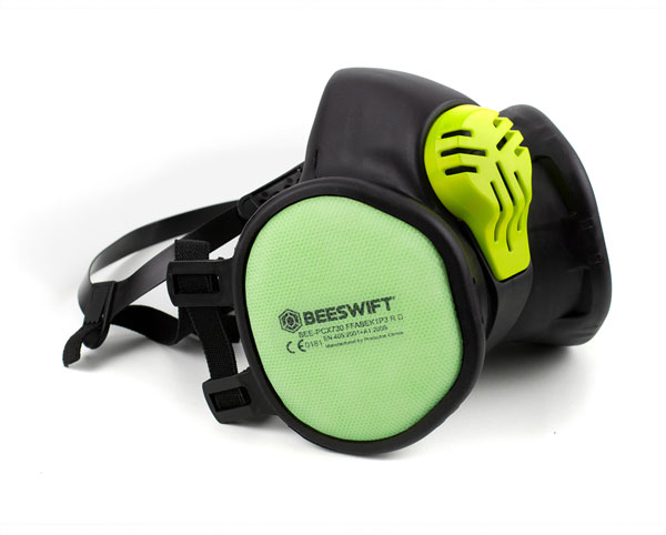 Beeswift Ffabek1P3 Maintenance Free Half Mask Black/Green