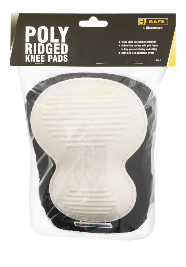 Poly Ridged Knee Pad Black/White