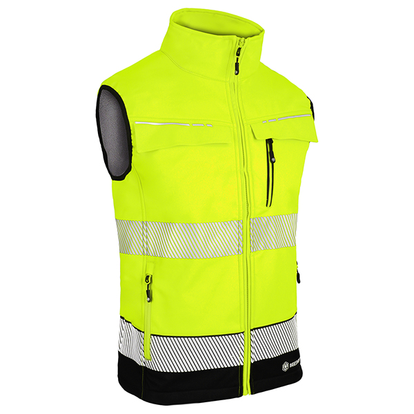 Beeswift Deltic Two-Tone Hi-Vis Softshell Rail Bodywarmer Saturn Yellow / Navy Beeswift Deltic Two-Tone Hi-Vis Softshell Rail Bodywarmer Saturn Yellow / Navy