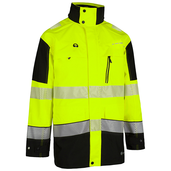 Beeswift Deltic Hi-Vis Two-Tone Ripstop Breathable And Waterproof Rail Jacket Saturn Yellow / Navy Beeswift Deltic Hi-Vis Two-Tone Ripstop Breathable And Waterproof Rail Jacket Saturn Yellow / Navy