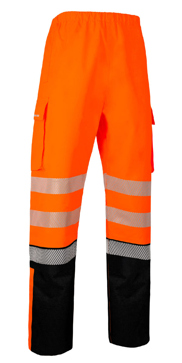 Beeswift Deltic Hi-Vis Two-Tone Ripstop Breathable And Waterproof Rail Overtrouser Orange / Black