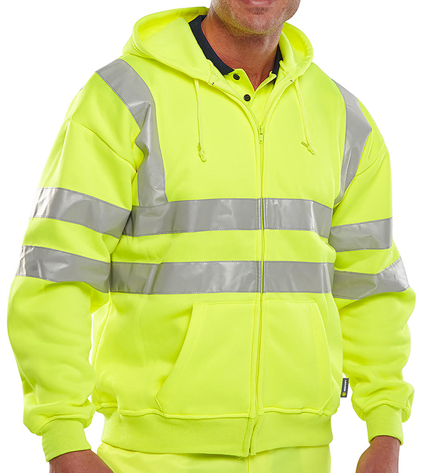 Beeswift Essential Hi-Vis Zipped Hoodie Saturn Yellow Beeswift Essential Hi-Vis Zipped Hoodie Saturn Yellow