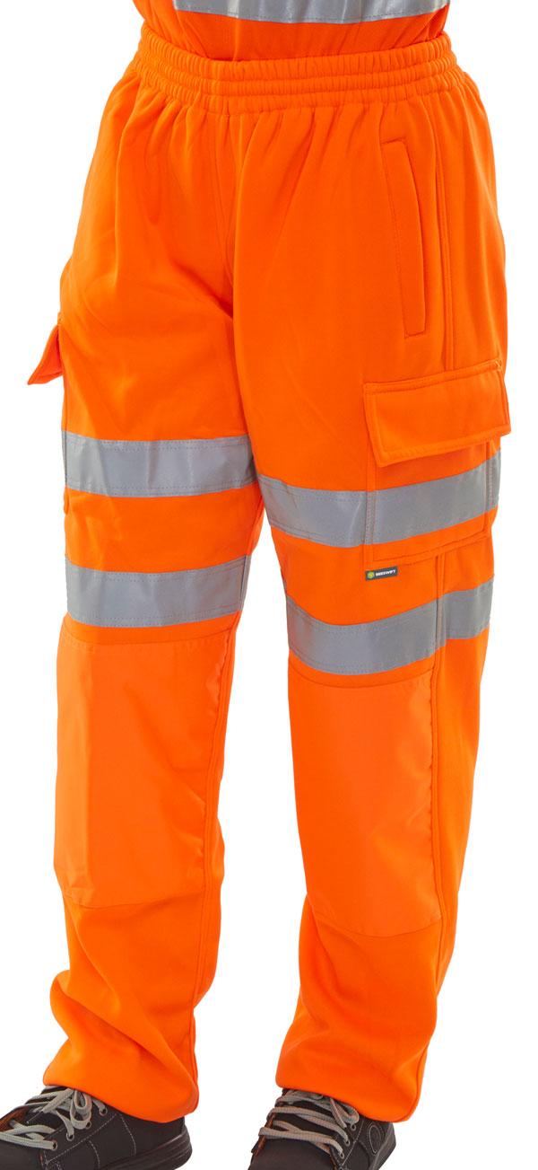 Beeswift Fleece Jogger Hi-Vis Trousers Orange Beeswift Fleece Jogger Hi-Vis Trousers Orange