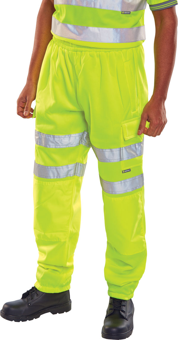 Beeswift Fleece Jogger Hi-Vis Trousers Saturn Yellow Beeswift Fleece Jogger Hi-Vis Trousers Saturn Yellow