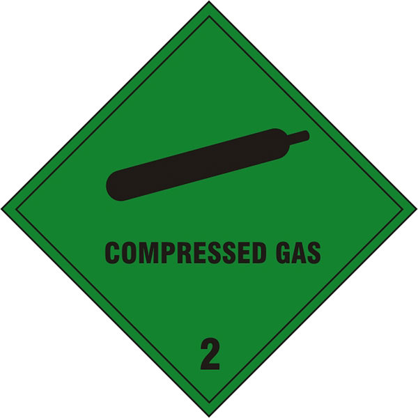 Compressed Gas Sign Green