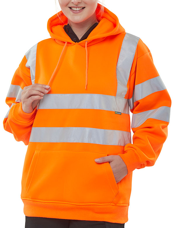 Beeswift Essential Pull-Over Hi-Vis Hoodie Orange