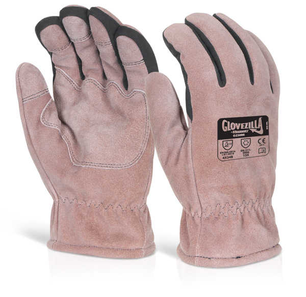 Beeswift Glovezilla Thermal Leather Gloves Brown