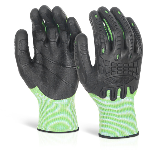 Beeswift Glovezilla Cut Resistant Fully Coated Impact Gloves Green