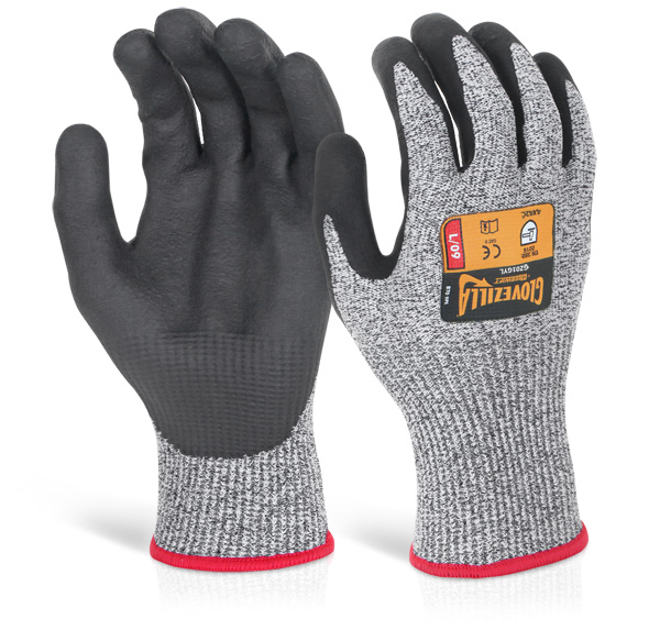 Beeswift Glovezilla Nitrile Palm Coated Gloves Grey Beeswift Glovezilla Nitrile Palm Coated Gloves Grey