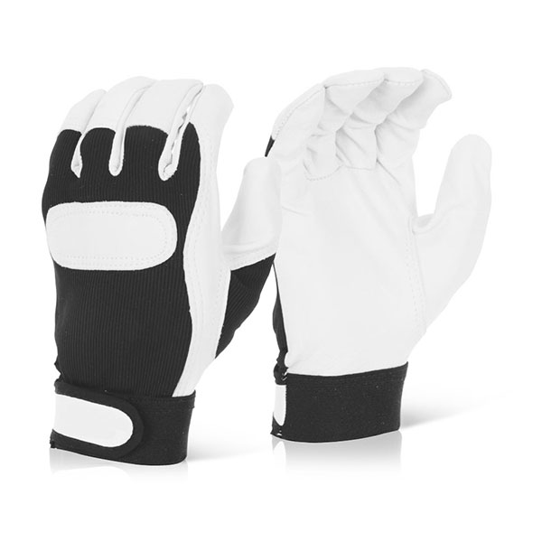 Beeswift Drivers Gloves Velcro Cuff Black/White Beeswift Drivers Gloves Velcro Cuff Black/White