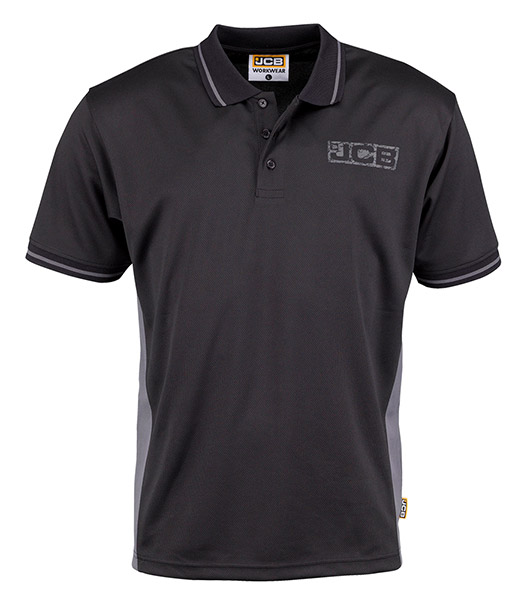 Jcb Workwear Trade Performance Polo Shirt Black/Grey