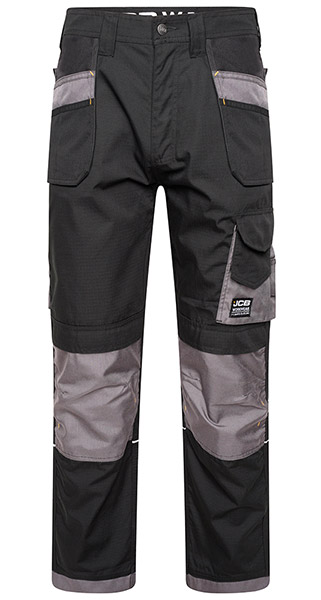 Jcb Workwear Trade Plus Rip Stop Trousers Black/Grey