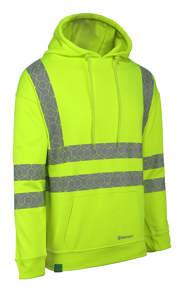 Beeswift Envirowear Recyclable Hi-Vis Hoodie Saturn Yellow