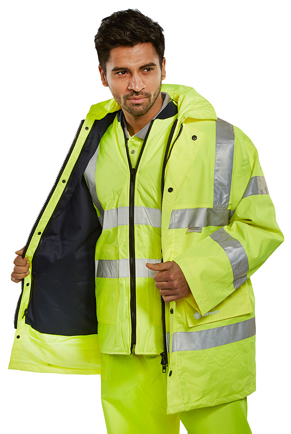 Beeswift 4 In 1 Hi-Vis Jacket And Bodywarmer Saturn Yellow