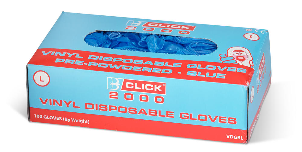 Beeswift Vinyl Disposable Examination Gloves Blue
