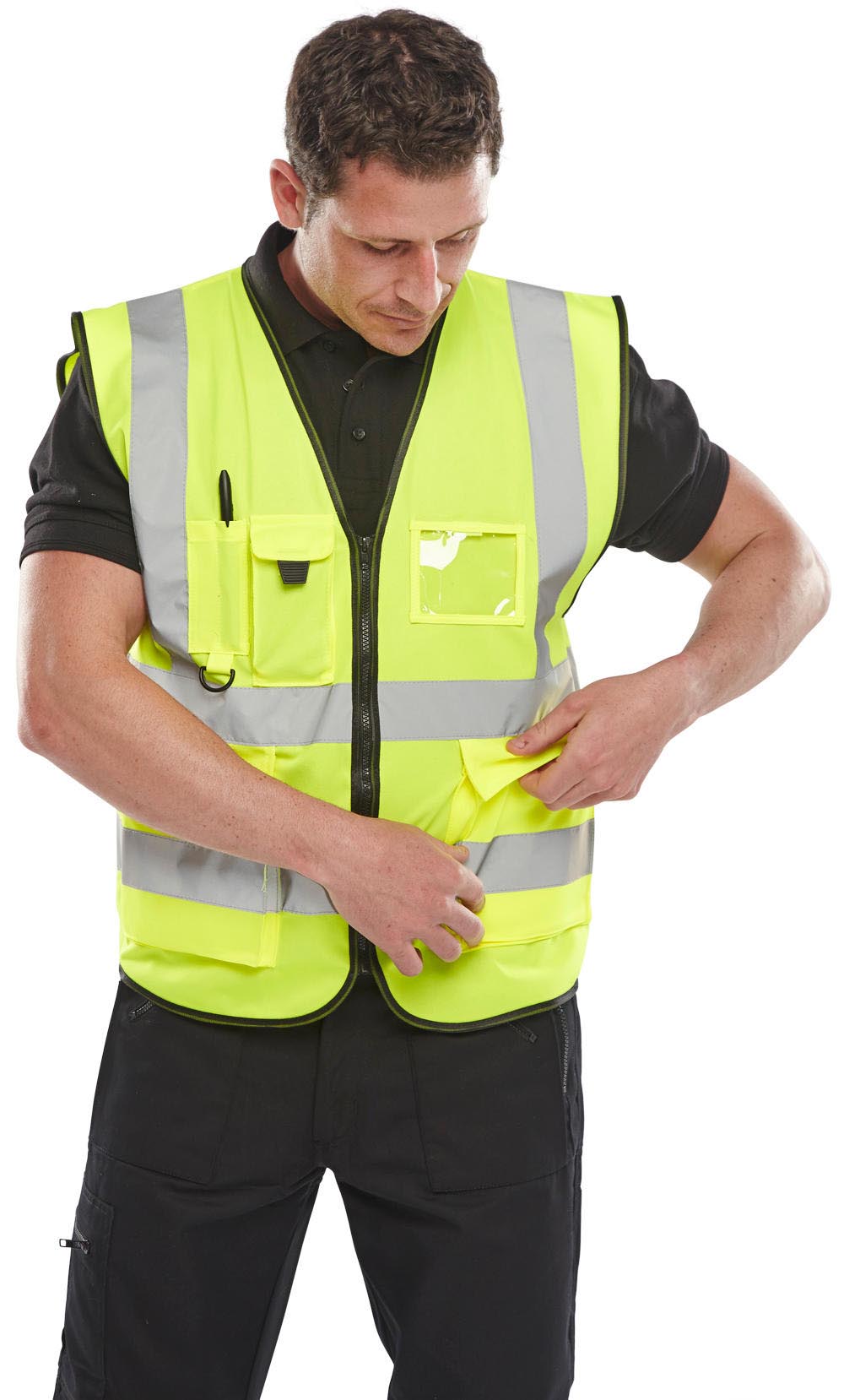 Beeswift Hi-Vis Executive Id Vest Saturn Yellow
