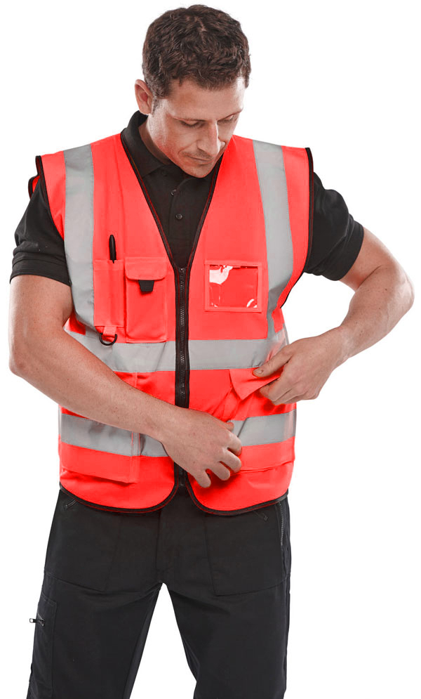 Beeswift Hi-Vis Executive Id Vest Red