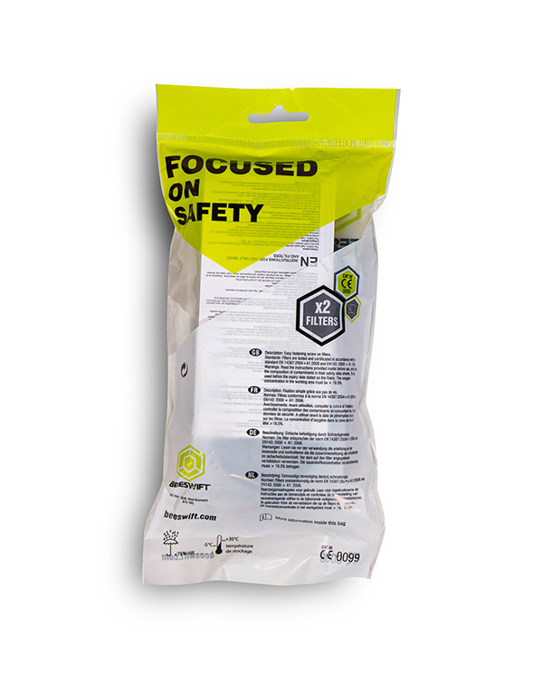 Beeswift A2P3 Filter For Wsb Respirators (Pair) Black