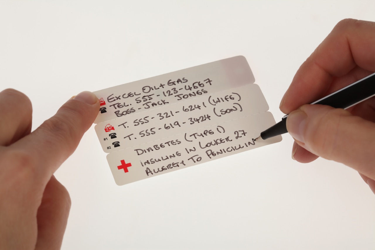 Vital Id Emergency Id Data Window Tag Orange