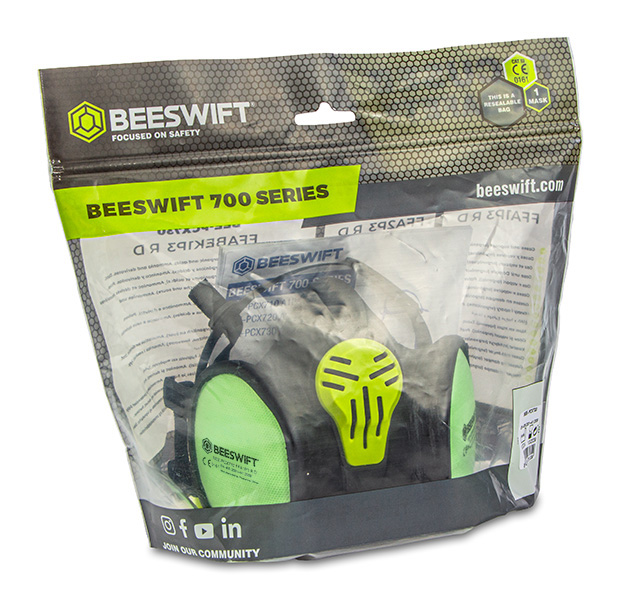 Beeswift Ffa1P3 Maintenance Free Half Mask Black/Green