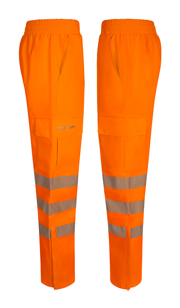 Beeswift Birkdale Hi-Vis Waterproof Breathable Trousers Orange