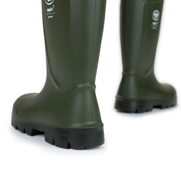 Bekina Steplite Easy Grip Non Safety Wellingtons Green