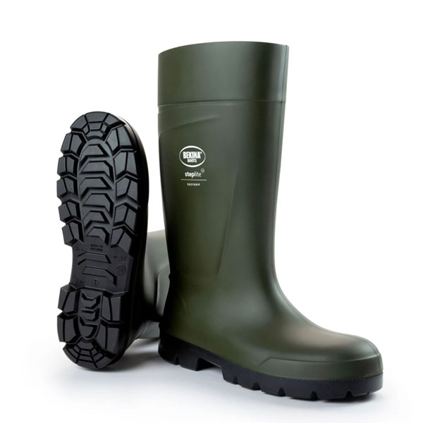 Bekina Steplite Easy Grip Non Safety Wellingtons Green