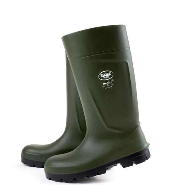 Bekina Steplite Easy Grip Non Safety Wellingtons Green