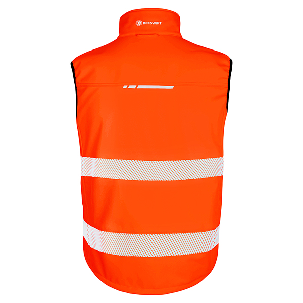 Beeswift Deltic Hi-Vis Softshell Rail Bodywarmer Orange