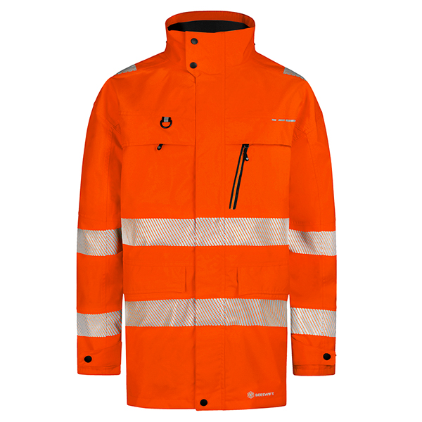 Beeswift Deltic Hi-Vis Ripstop Breathable And Waterproof Rail Jacket Orange