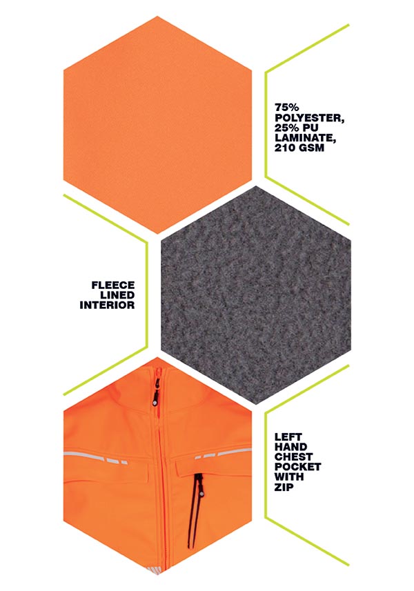 Beeswift Deltic Hi-Vis Softshell Rail Bodywarmer Orange