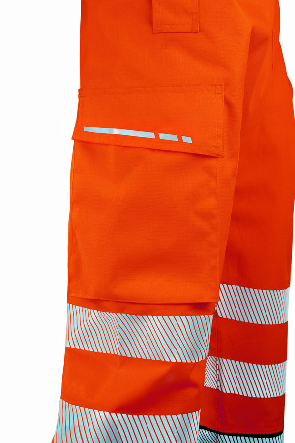 Beeswift Deltic Hi-Vis Two-Tone Ripstop Breathable And Waterproof Rail Overtrouser Orange / Black