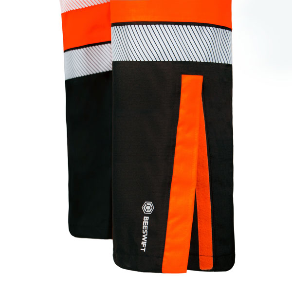 Beeswift Deltic Hi-Vis Two-Tone Ripstop Breathable And Waterproof Rail Overtrouser Orange / Black