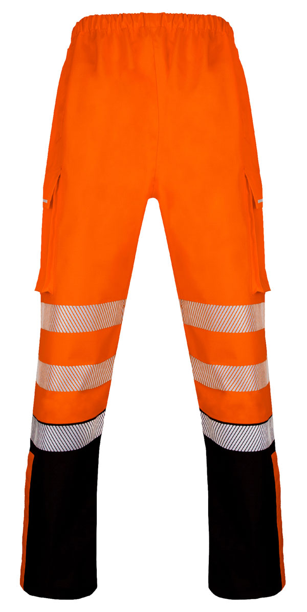 Beeswift Deltic Hi-Vis Two-Tone Ripstop Breathable And Waterproof Rail Overtrouser Orange / Black