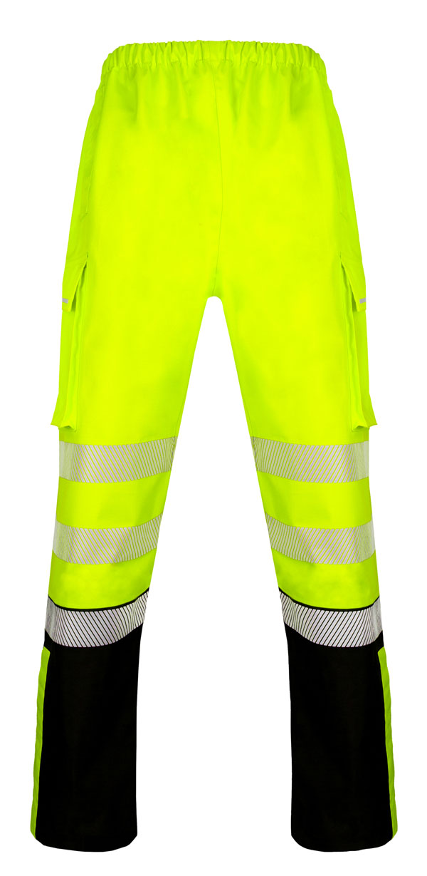 Beeswift Deltic Hi-Vis Two-Tone Ripstop Breathable And Waterproof Rail Overtrouser Saturn Yellow / Navy