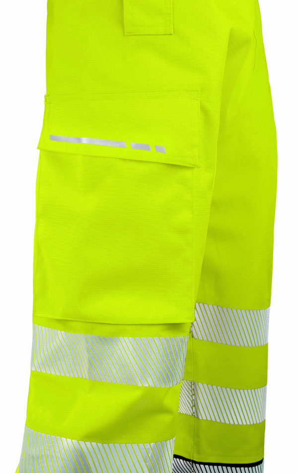 Beeswift Deltic Hi-Vis Two-Tone Ripstop Breathable And Waterproof Rail Overtrouser Saturn Yellow / Navy