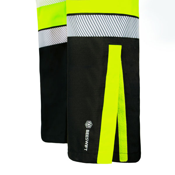 Beeswift Deltic Hi-Vis Two-Tone Ripstop Breathable And Waterproof Rail Overtrouser Saturn Yellow / Navy
