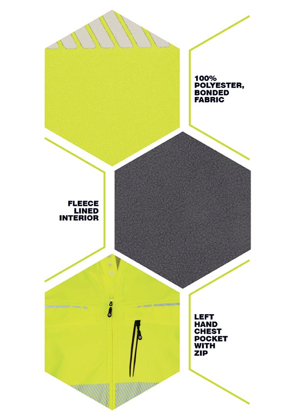 Beeswift Deltic Two-Tone Hi-Vis Softshell Rail Bodywarmer Saturn Yellow / Navy