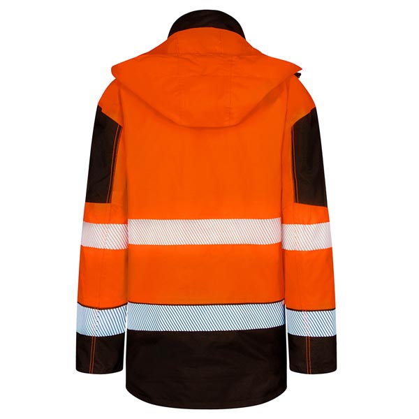 Beeswift Deltic Hi-Vis Two-Tone Ripstop Breathable And Waterproof Rail Jacket Orange / Black