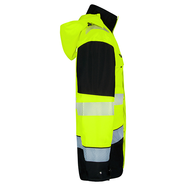 Beeswift Deltic Hi-Vis Two-Tone Ripstop Breathable And Waterproof Rail Jacket Saturn Yellow / Navy