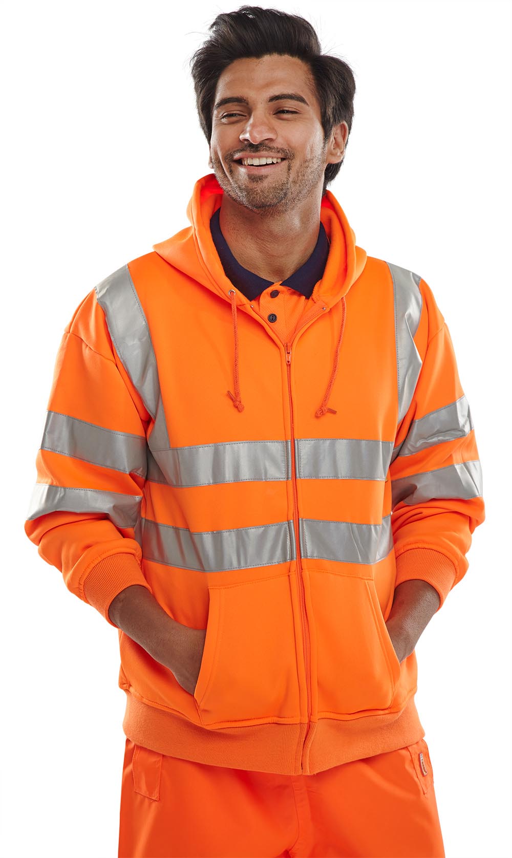 Beeswift Essential Hi-Vis Zipped Hoodie Orange
