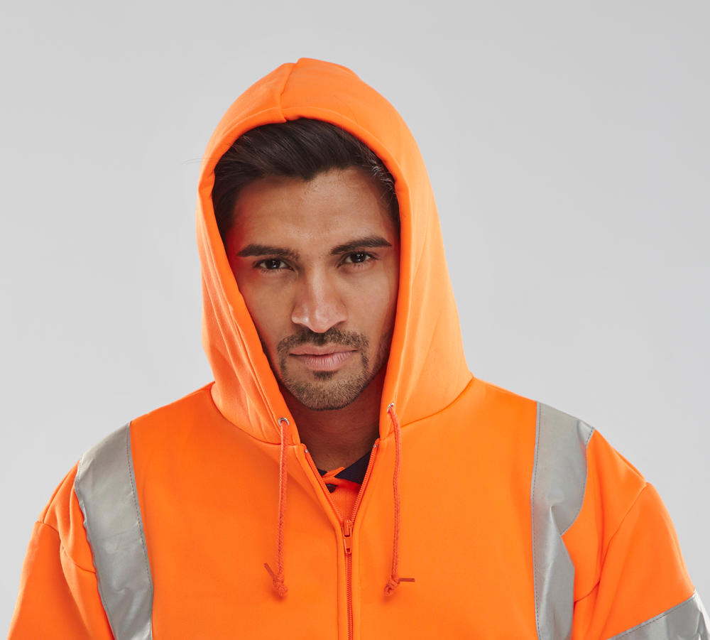 Beeswift Essential Hi-Vis Zipped Hoodie Orange