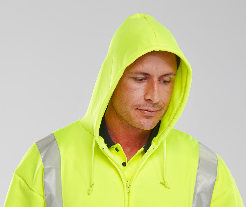 Beeswift Essential Hi-Vis Zipped Hoodie Saturn Yellow