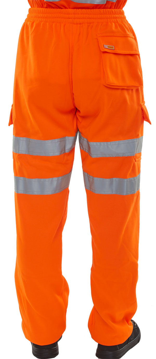 Beeswift Fleece Jogger Hi-Vis Trousers Orange