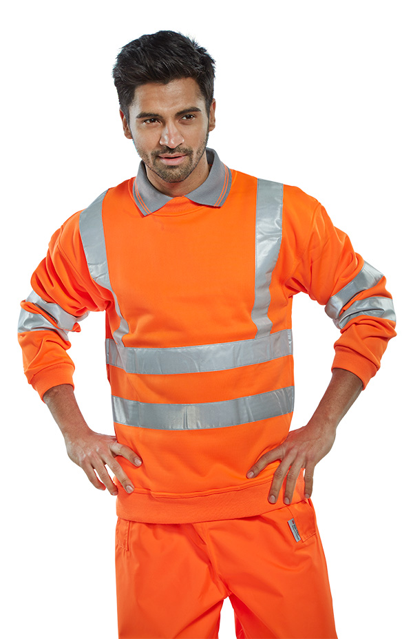 Beeswift Essential Sweatshirt Hi-Vis Jumper Orange