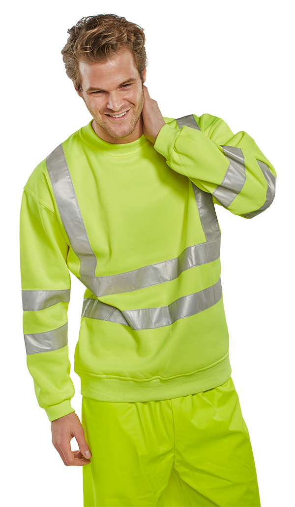 Beeswift Essential Sweatshirt Hi-Vis Jumper Saturn Yellow