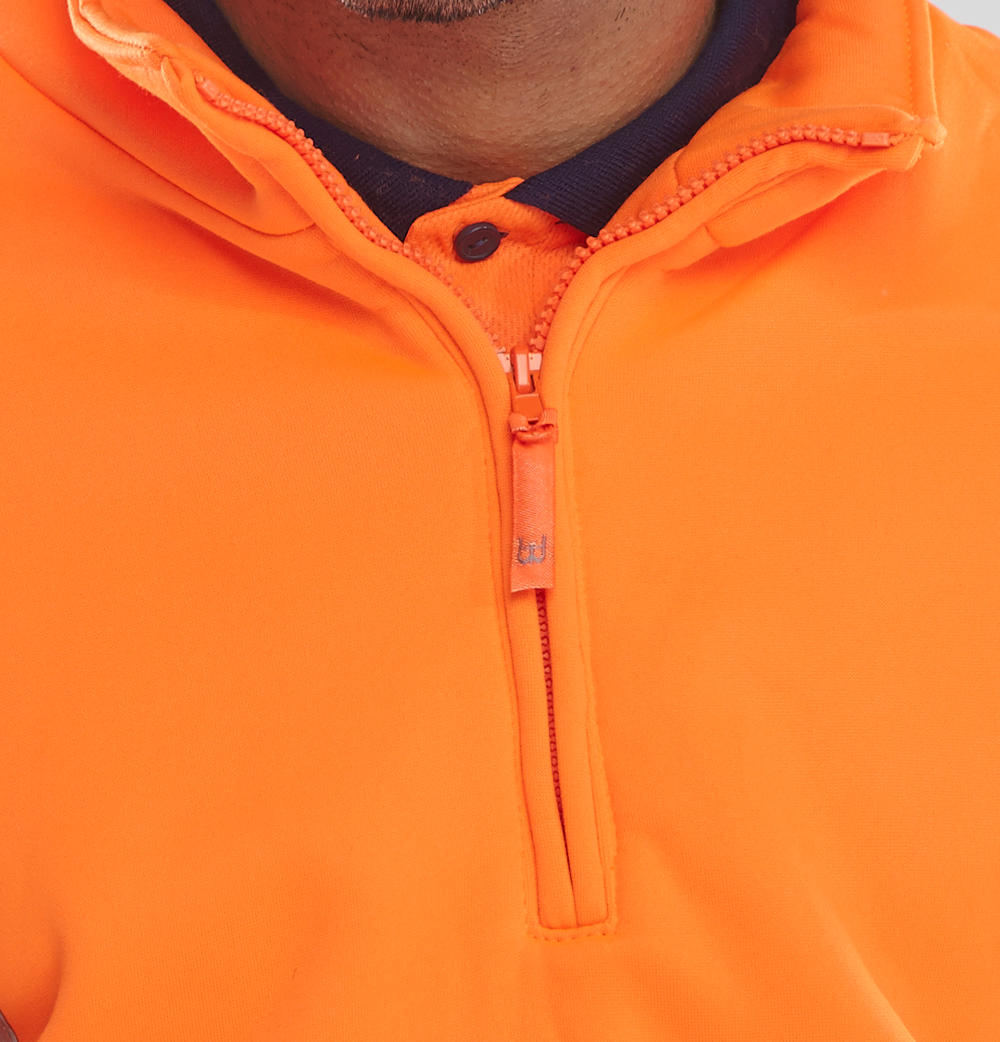 Beeswift Essential Quarter Zip Sweatshirt Hi-Vis Jumper Orange